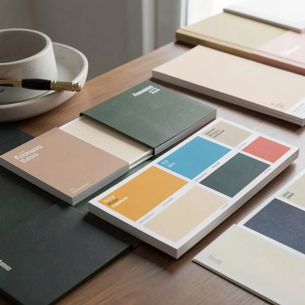 Fargeanalyse konsultasjon med profesjonelle fargeprøver og paletter